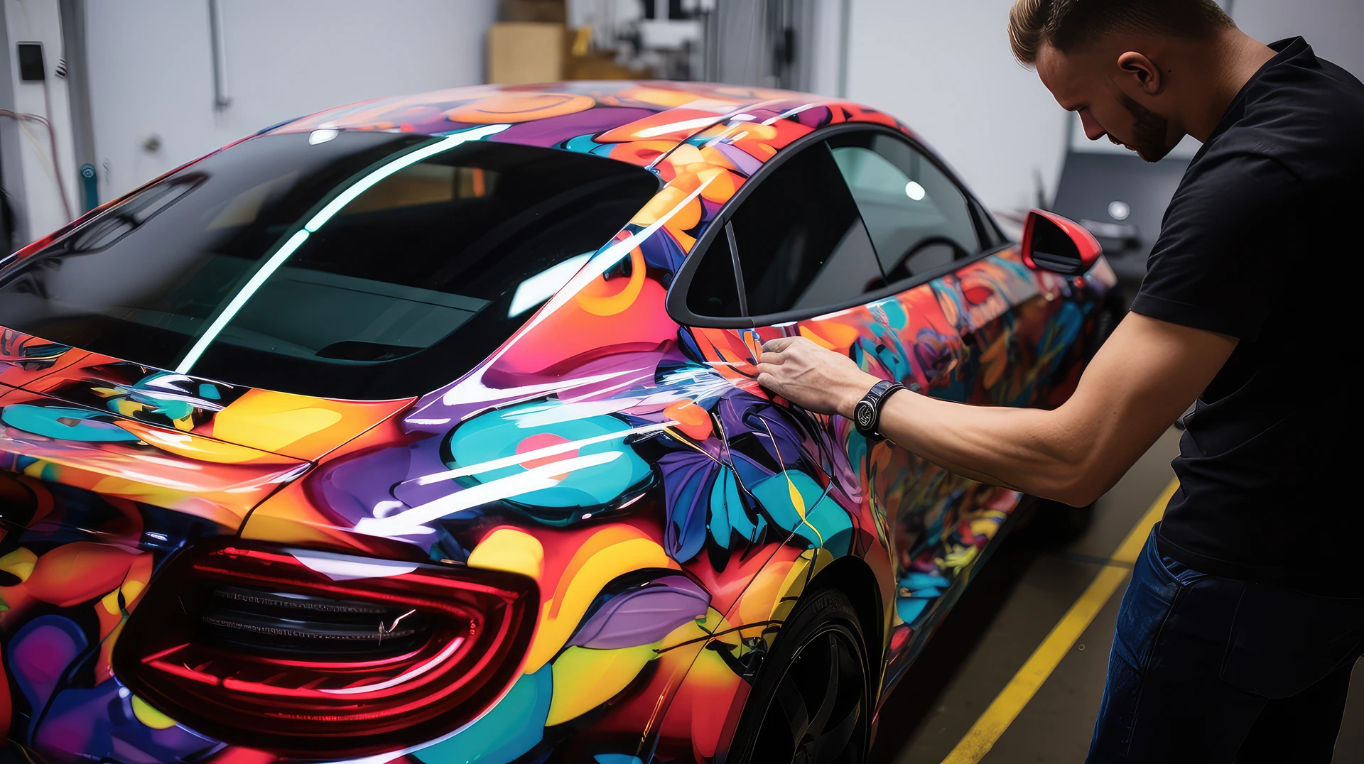 vinyl vehicle graphic installation